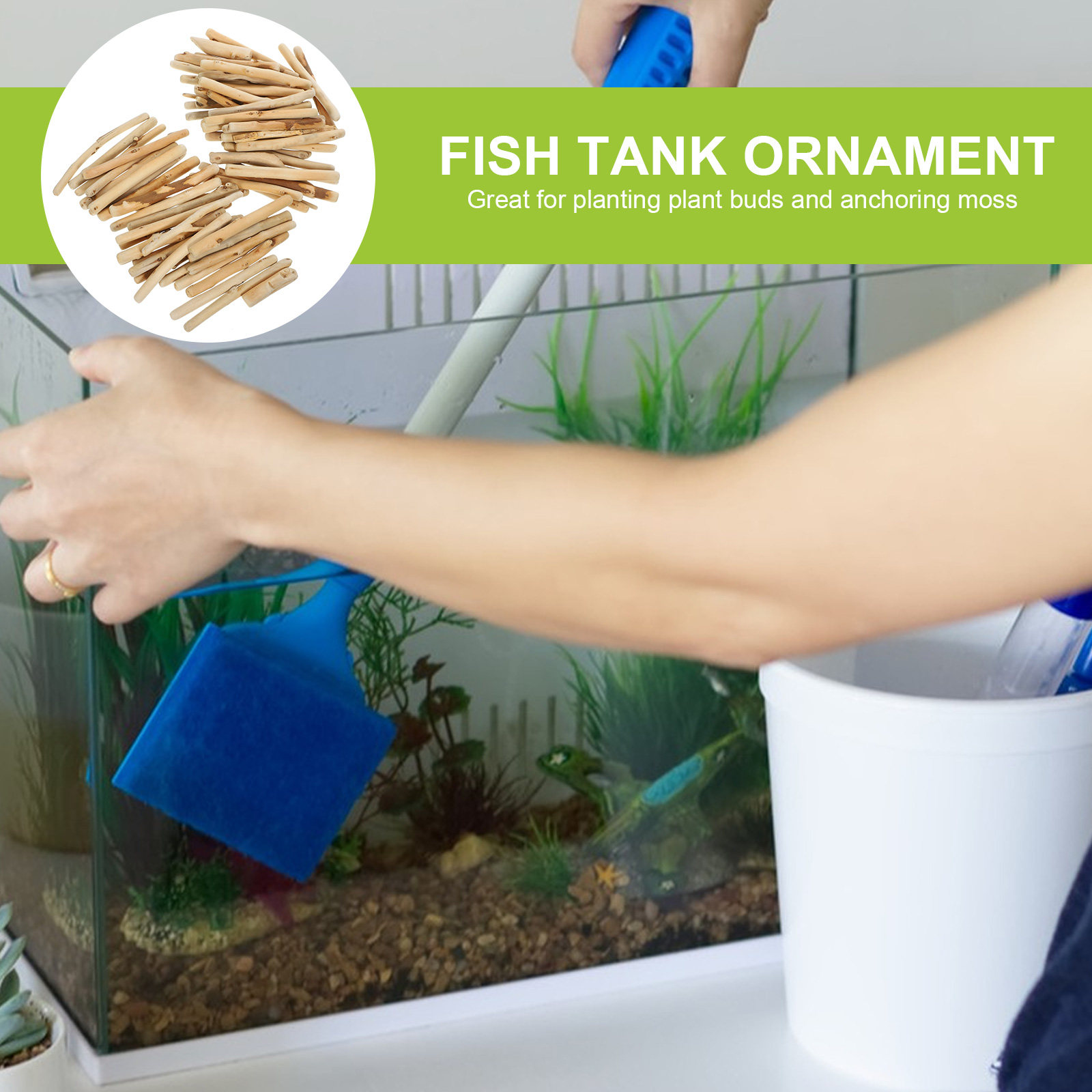 Planted Aquarium Ph - 1세트 자연산 짧은 유목 장식품, 어항