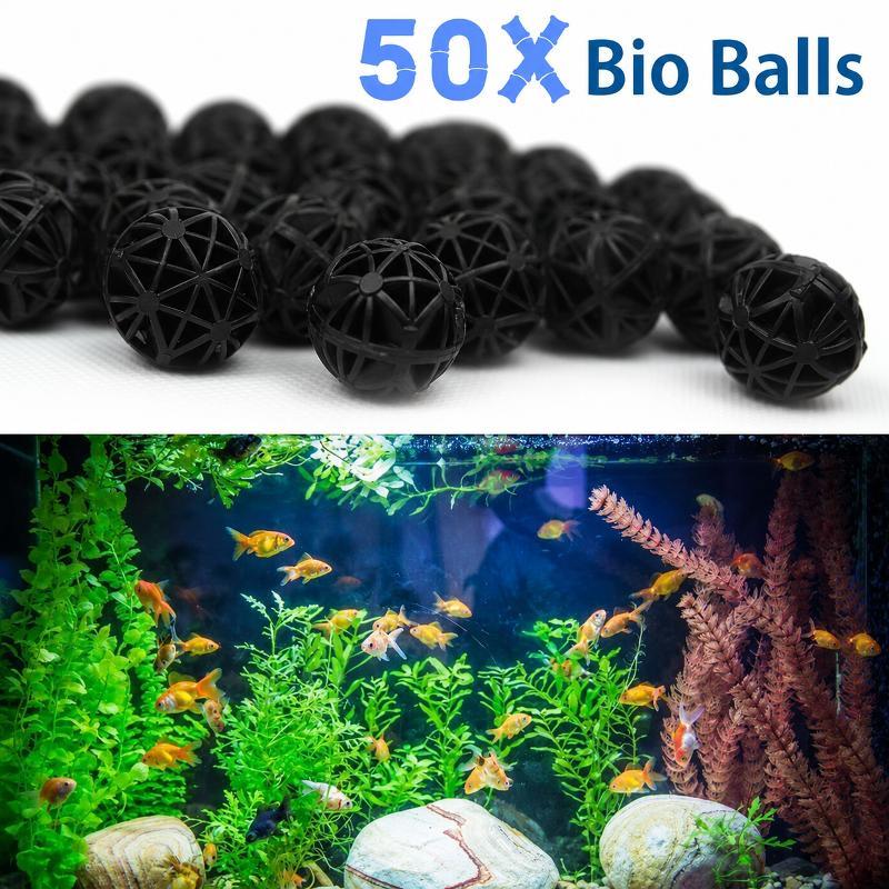 Aquarium Planted Tank Fertilizer - 50개 16mm 바이오 볼 수족관 필터