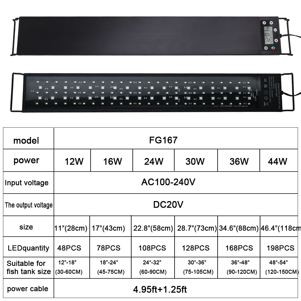 75-90cm 24/7 수족관 전체 스펙트럼 조명 LE - Aquarium Planted Tank Fertilizer 리뷰 및 가격